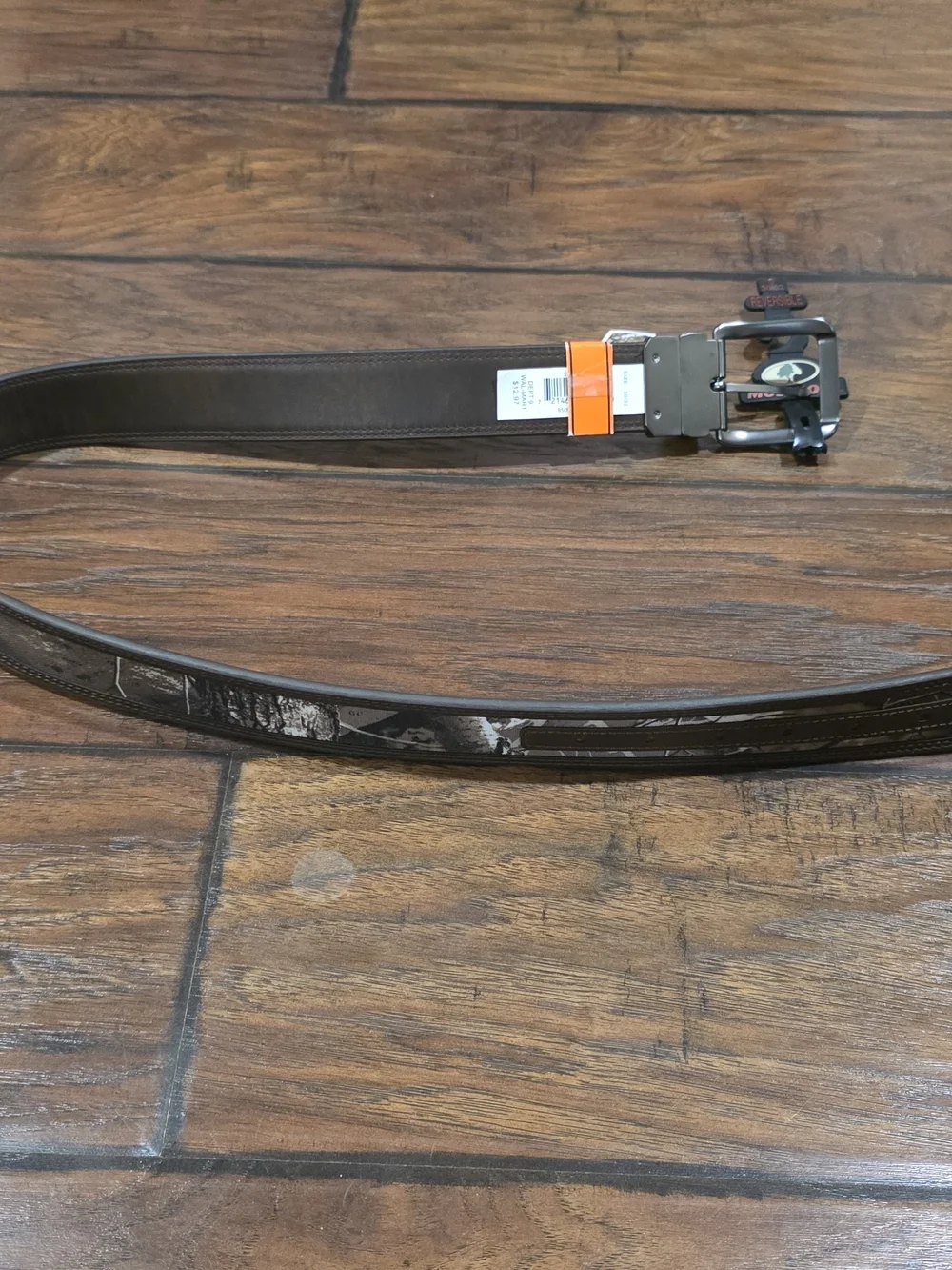Mossy Oak Camouflage Leather Belt with Metal Buckle - Brown & Tan